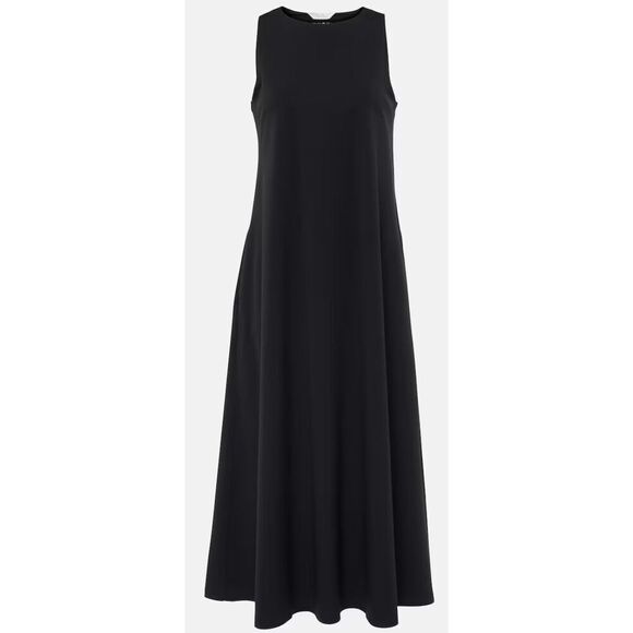 Max Mara Leisure Black Stretch Midi Dress In Black NWT Size Large - Picture 3 of 6